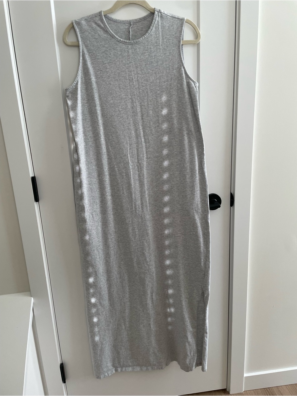 Casual Heather Gray Cotton Sleeveless Tank Maxi Dress